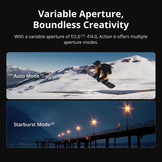 DJI Osmo Action 6 Enhanced Combo, Action Camera with 1/1.1″ Square Sensor, Variable Aperture of f/2.0–f/4.0, Extended Battery Life with 2 Batteries, Action Camera 8K for Extended Outdoor Filming